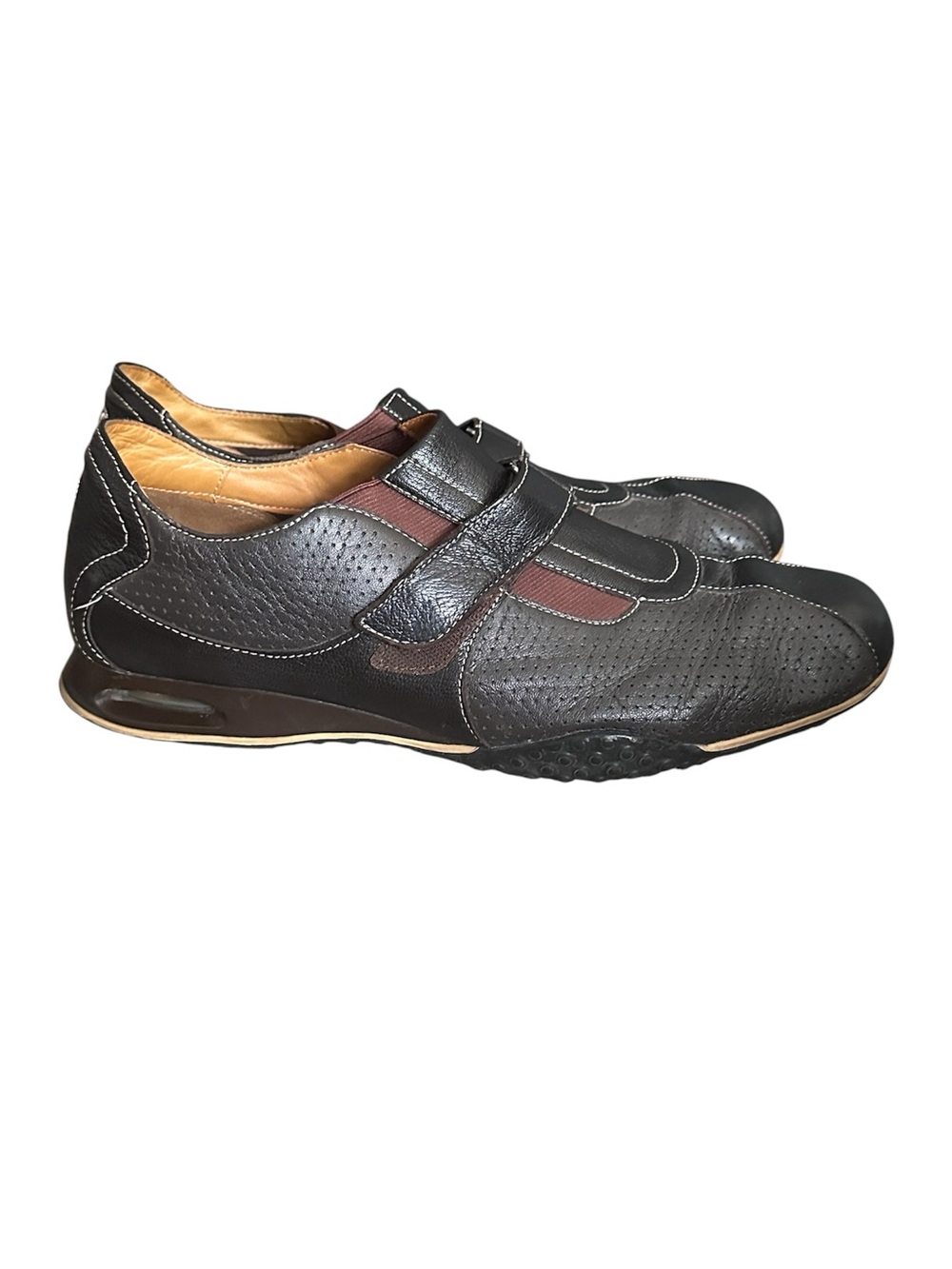 Cole Haan Nike Air Mens Size 11 Brown Leather Slip On Casual Driving Shoes